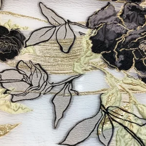 Luxurious Italian Floral Brocade with Silk