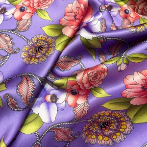 Floral Printed Silk Satin