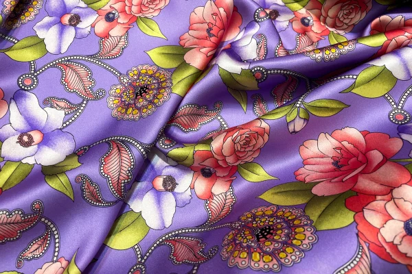 Floral Printed Silk Satin