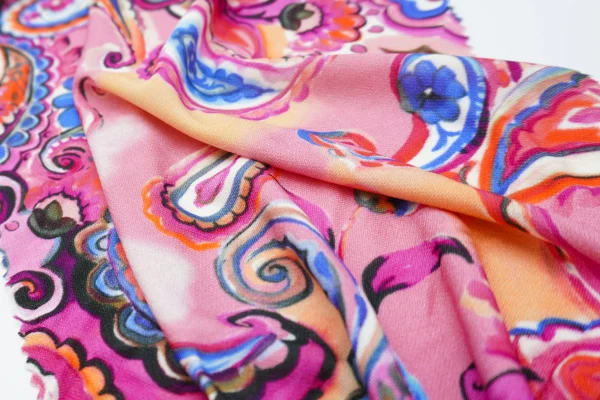 Fashionable Paisley design in Italian Printed Jersey 100% Viscose