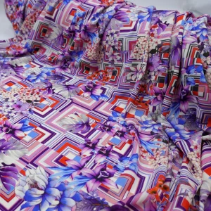 Exclusive Graphic Design Italian Printed Jersey 100% Viscose