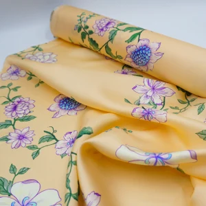 Italian Floral Printed 100% Designer Silk