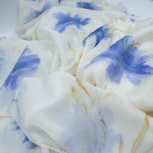 Luxurious French Flowered Silk Chiffon